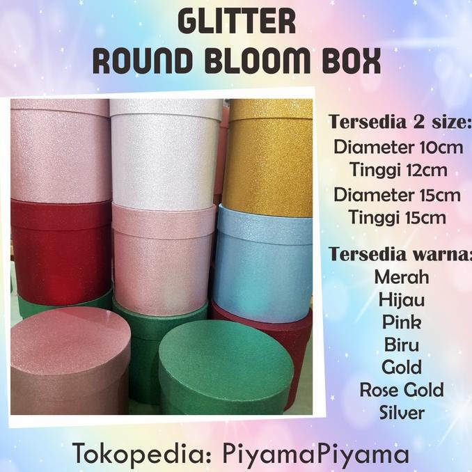 

[COD] round bloom box/ kotak kado bulat / gift box bulat GLITTER d15 t15 [COD]