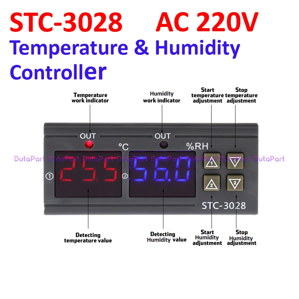 STC-3028 AC 220V Temperature Humidity Controller Thermostat Hygrostat STC3028 STC 3028