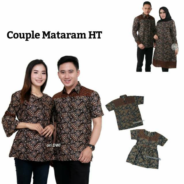 Batik Couple Keluarga Atasan Motif MATARAM HT - Nivana Batik