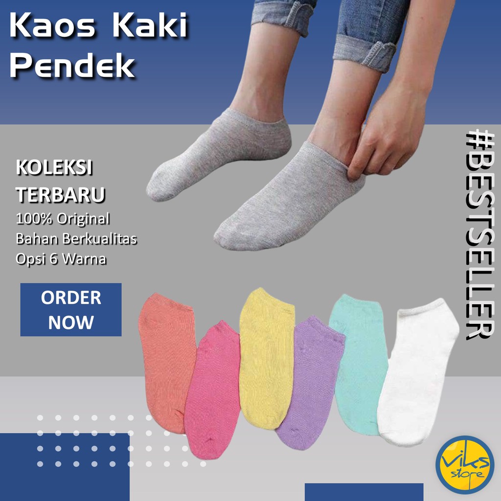 Kaos Kaki Semata Kaki Pendek Polos Unisex Nyaman Distro Lokal Blackkelly