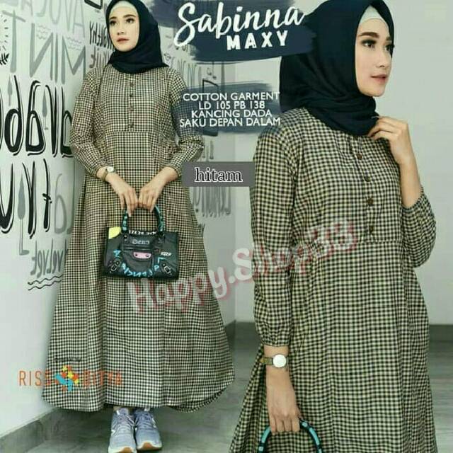 SABBINA MAXY | DRESS KOTAK SABINA | GAMIS KATUN TERBARU| BAJU GAMIS WANITA | DRESS MUSLIM TERBARU