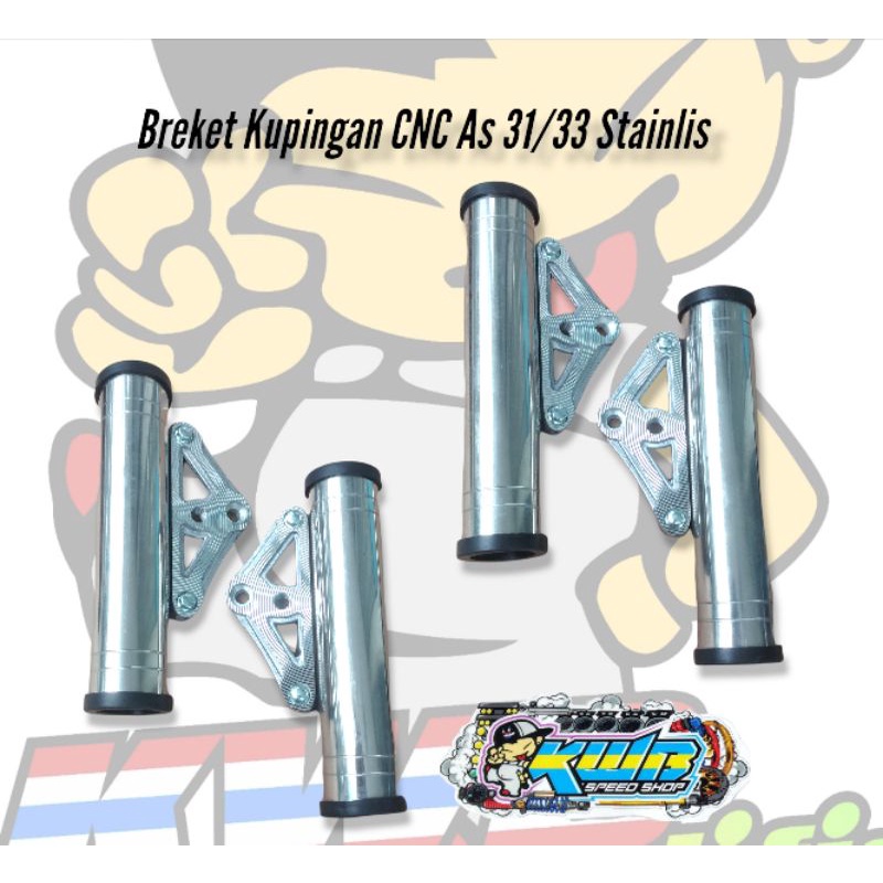 Breket kupingan CNC lampu pesek stainlis stainless as 31 33 set lampu sein diamond cb gl megapro tiger