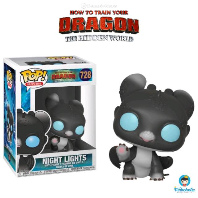 Funko POP Movies How to Train Your Dragon The Hidden World - Night Lights (Black with Blue Eyes)