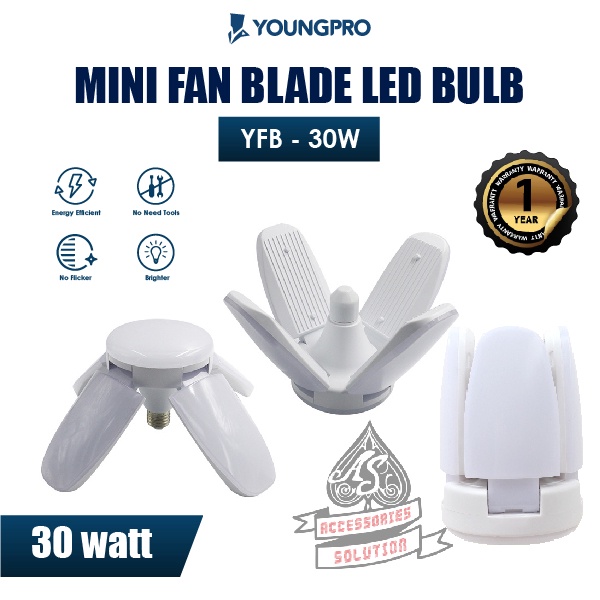 YOUNGPRO YFB30W - LAMPU KIPAS MINI BLADE FAN LED BULB SUPER TERANG 30W