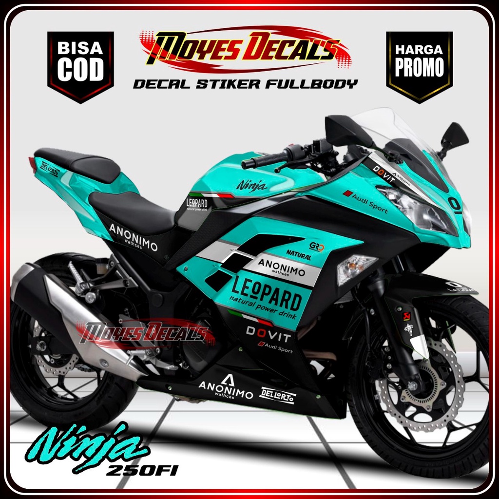 Decal Stiker Ninja 250 Fi Fullbody Stiker Kawasaki Ninja 250 Fi Fullbody Motif Racing Leopard Decal 