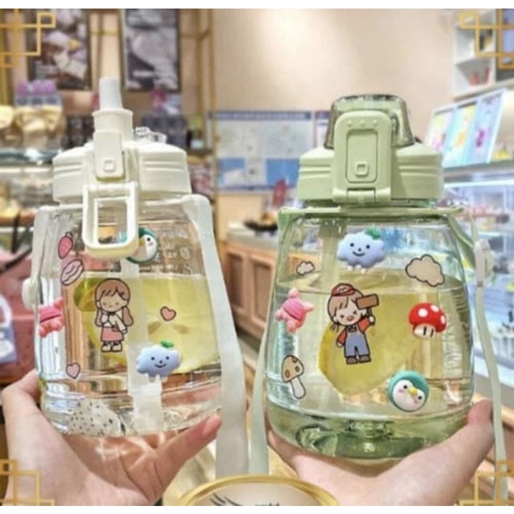 BOTOL GEMOY KOTAK GRADASI /  BOTOL AIR KINUM ANAK CUTE