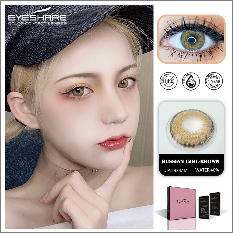 [✅COD] Sepasang Lensa kontak warna, lensa warna, diameter14MM, kadar air 40% soflens softlens RUSSIA GIRL Series