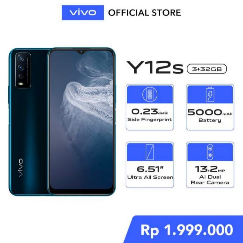 HP Vivo Y12s - RAM 3GB/32GB - Garansi Resmi