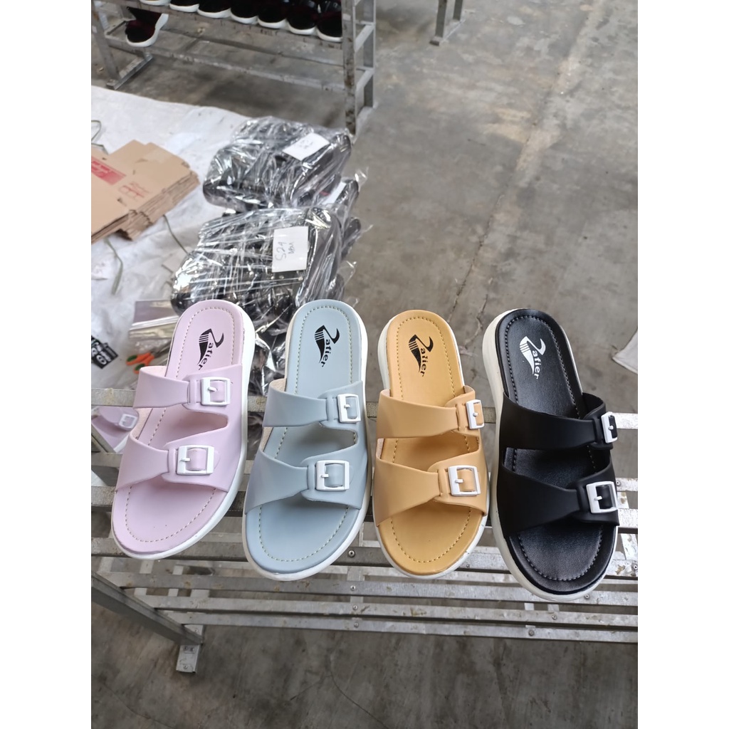 Sandal Karet Slip On Slop Wanita Strap / Sandal Wanita Flat SIZE 37 - 41