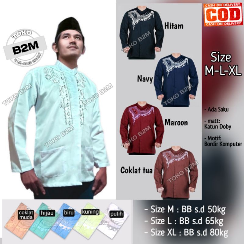 Baju Koko Lengan Panjang M L XL XXL