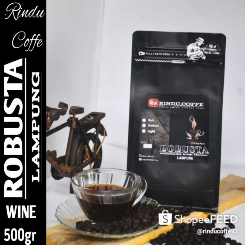 

KOPI RUBUSTA Lampung 500gr(proses wine)biji/bubuk #rinducoffe