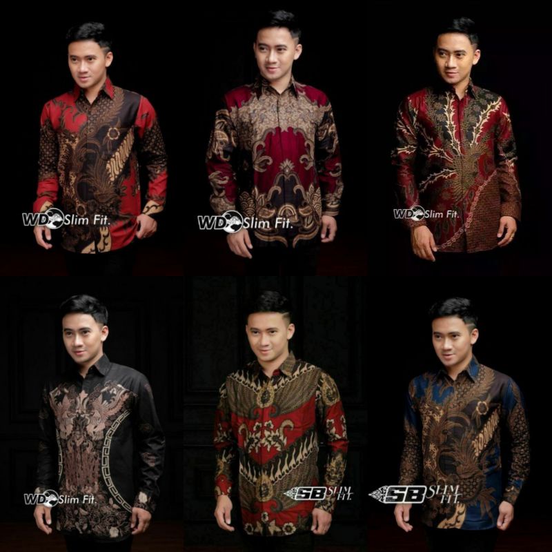 Batik Pria Lengan Panjang BATIK PEKALONGAN HITS HRB026 motif KERATONAN kode 002 SIZE M L XL XXL