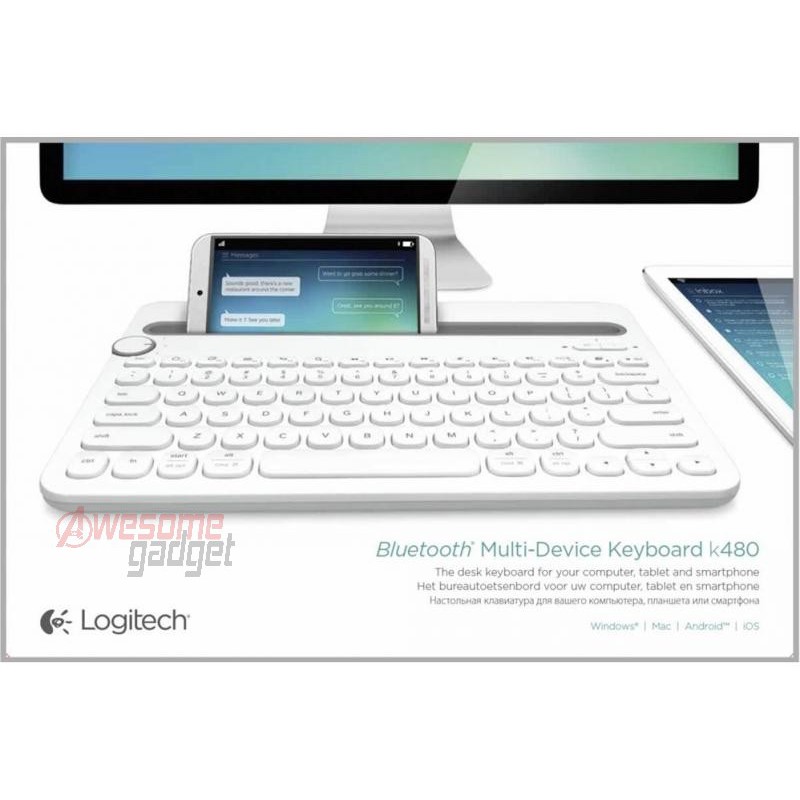 Logitech K480 Bluetooth Multi Device Keyboard Android Ios Mac Windows