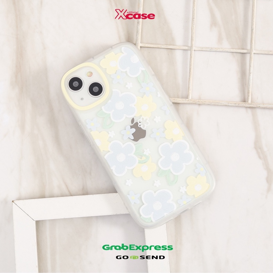 Soft Case Blue and Yellow Flowers Full Lens Cover For iPhone 7 8 PLUS XR X XS MAX 11 12 13 MINI PROMAX