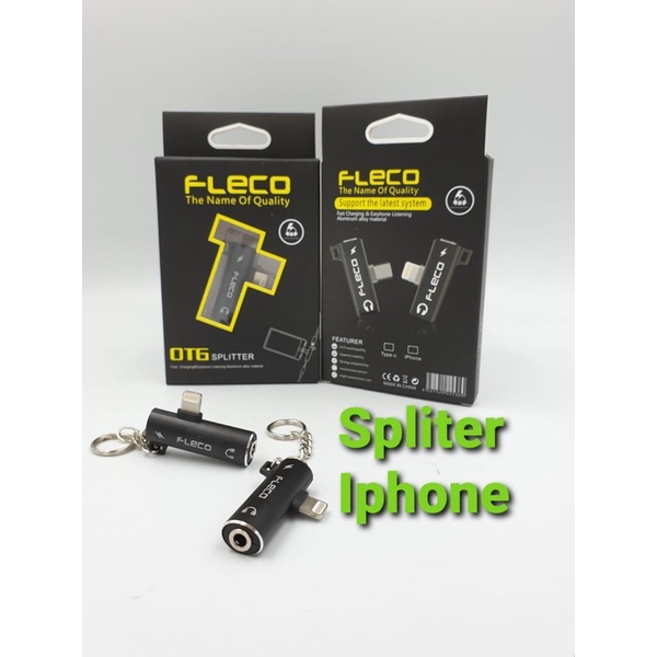 fleco Adapter Splitter Lightning Ke Jack Audio Aux 3.5mm 12mini 11Pro XsMax X Xr 7 8Plus