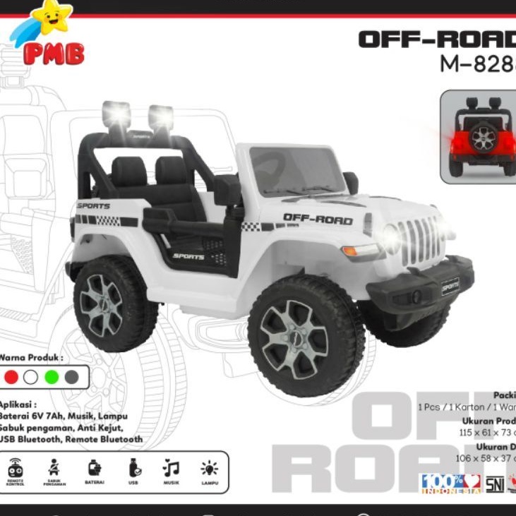 Mobil Aki Anak Jeepp Off road PMB M8288 -  Model Jeep With Remote control MURAHq-6