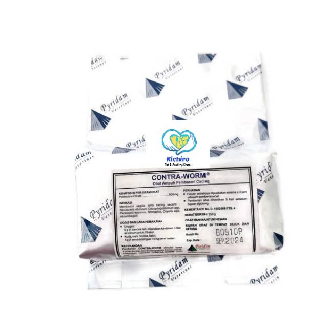 Contra Worm 250 gram Pyridam Pembasmi Cacing Ayam