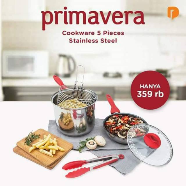 Primavera Cookware 5 pieces Stainless Steel