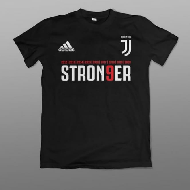 KAOS JUVENTUS STRONGER 9 SCUDETTO JUVE JUARA SCUDETTO 9  BAJU TSHIRT COMBED 30S