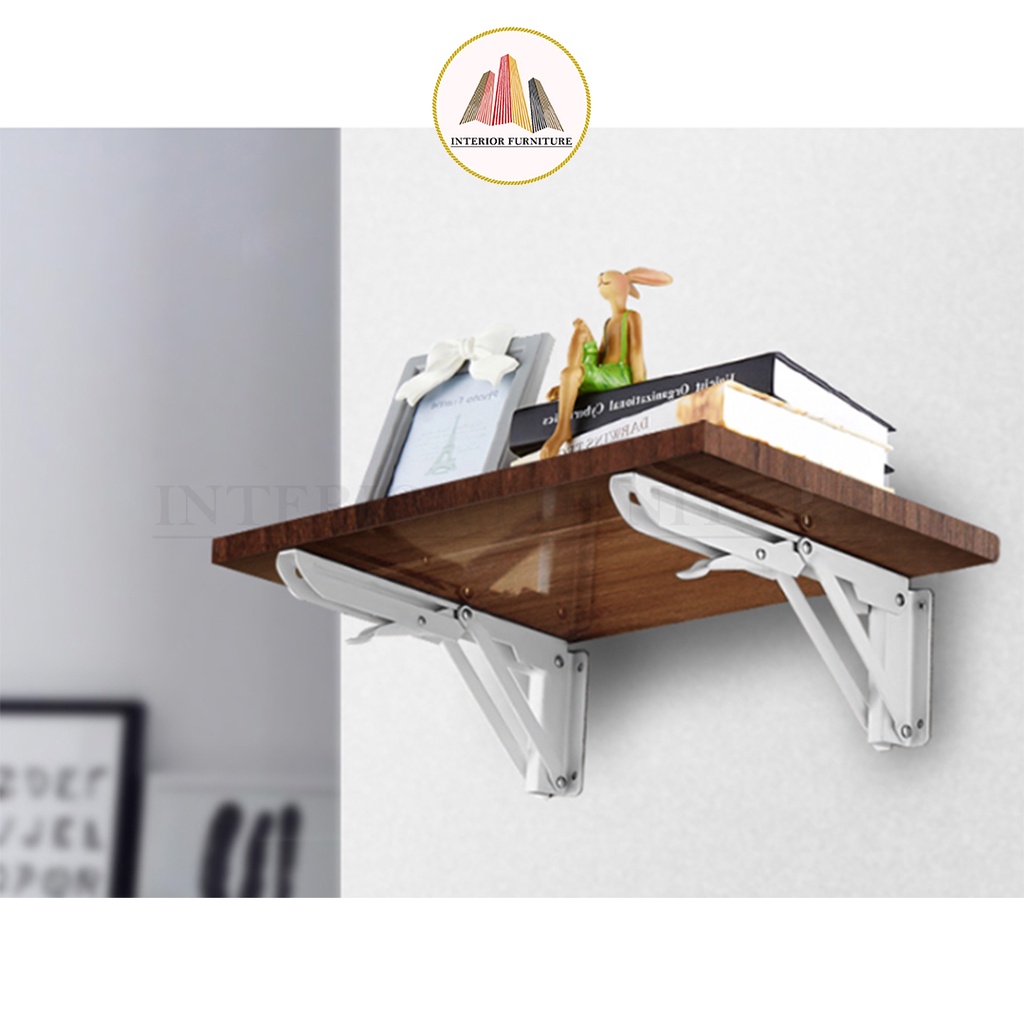 Bracket Siku Rak Lipat 8&quot;- 12&quot; (19.5 cm - 29.5 cm)  1 set (2 pcs) FREE SEKRUP