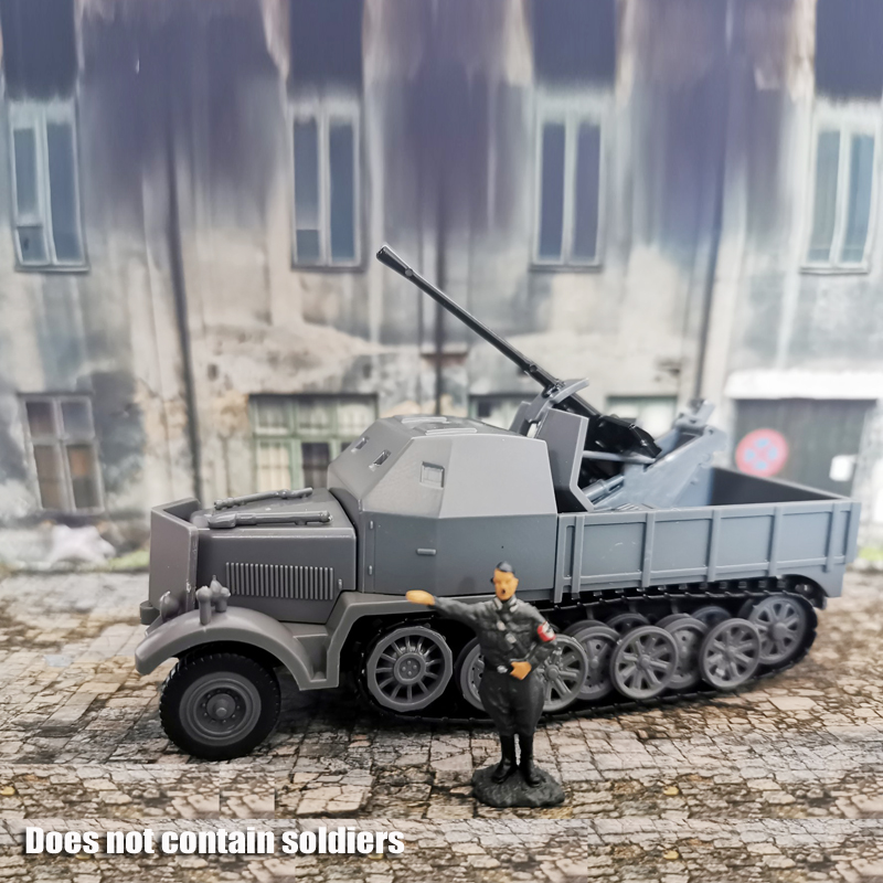 Mainan Rakit Model 4d 1 / 72 Wwii German Sd.Kfz.7 / 2 Half Track Air Defense Armored