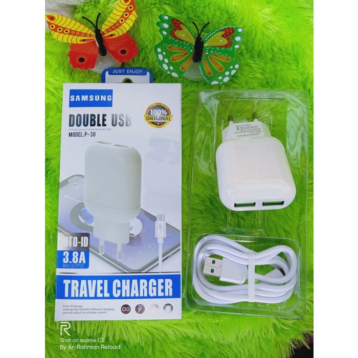 Model Baru Travel Charger Branded P-30 3.8A V8 Micro 2 Usb Casan P30 Grosir