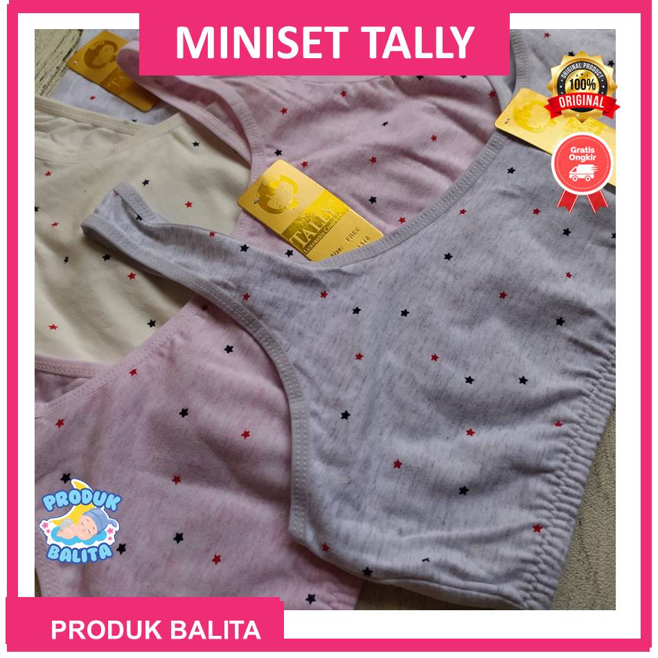 TALLY MINISET 1346 Miniset Anak Motif Polkadot Tanpa Busa Free Size Terlaris