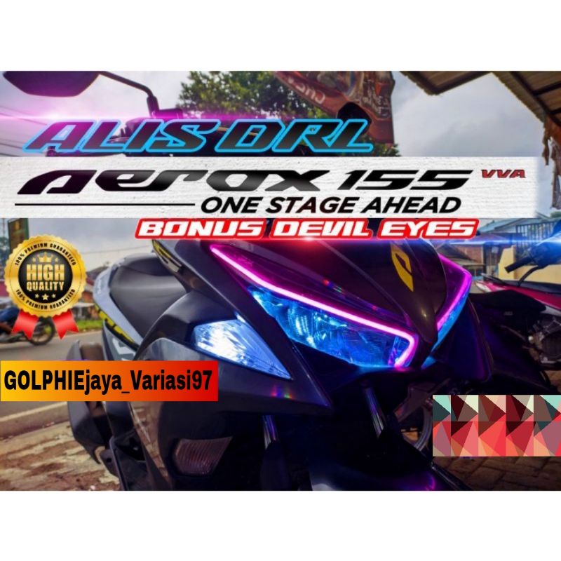 Paketan lampu alis aerox OLD 155 bonus demon eye satu set kiri kanan Pnp Led alis aerox new