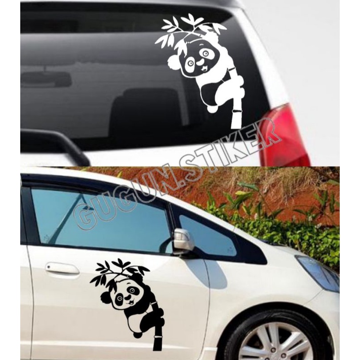 STIKER CUTTING PANDA UNTUK KACA MOBIL/BODI,KAP MOBIL DLL 100% produk baru