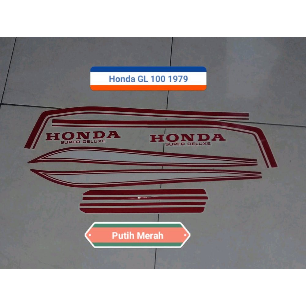 Striping Honda Gl Pro tahun 1979 Putih merah