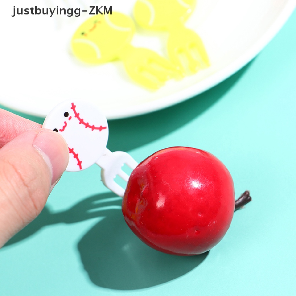 [justbuyingg] 8Pcs Mini Football Sport Fruit Fork Cartoon Snack Cake Dessert Food Toothpick [zkm]