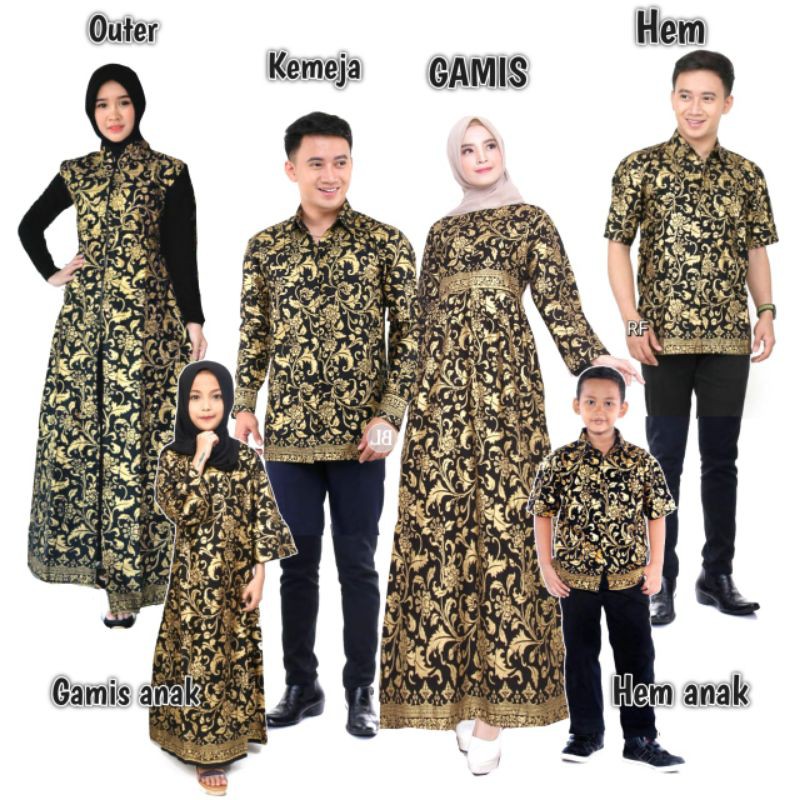 Batik Couple Keluarga Motif Prada BAKUNG / Baju Couple keluarga Terbaru / Batik anak