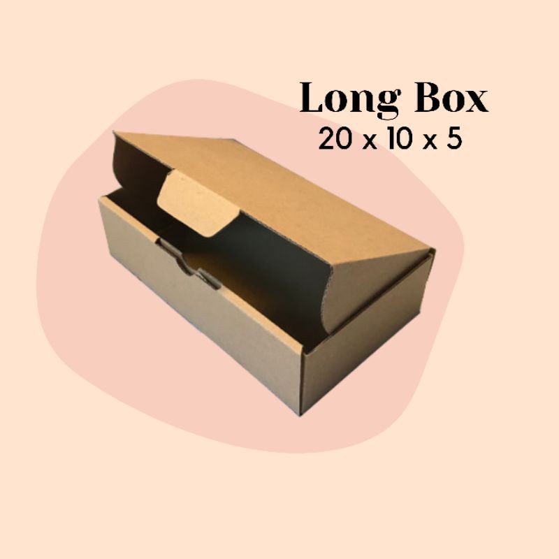 

LONG BOX // KARDUS DIE CUT KARTON COKLAT PACKAGING 20x10x5 // DUS BROWNIES // CORRUGATED E-FLUTE