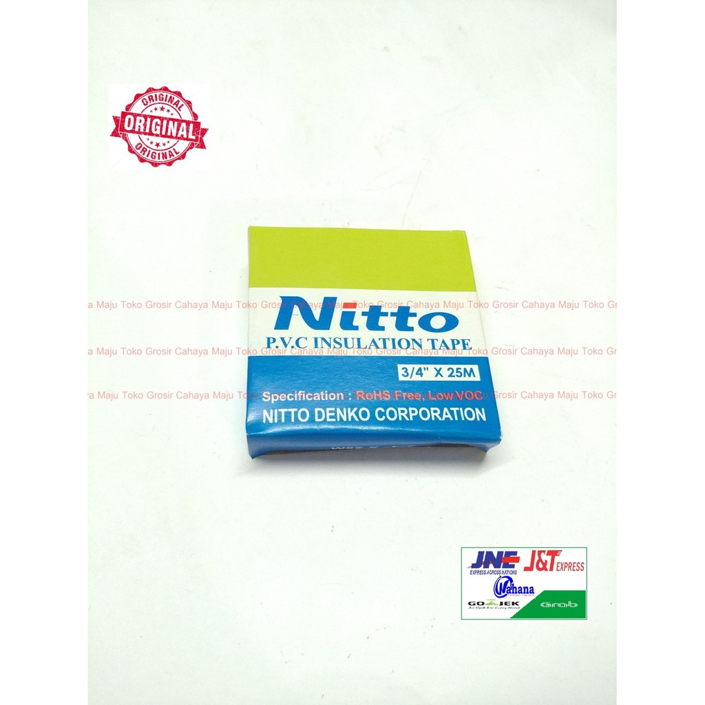 Nitto Selotip Isolasi Kabel Listrik Hitam PVC Tape