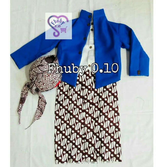 Set Beskap Hewes OVJ Anak / Beskap+Rok Batik Putih+Blangkon Jogja