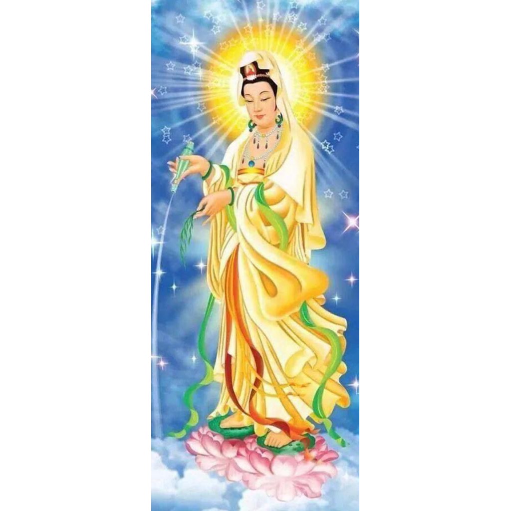 LUKISAN FULL DIAMOND 5D PAINTING (DIY) DEWI KWAN YIN PANJANG - B  50x100cm (PxT)