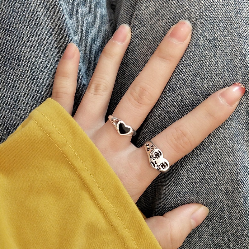 Cincin Wanita Desain Wajah Menangis Kreatif Untuk Malam / Club / Hadiah -PD