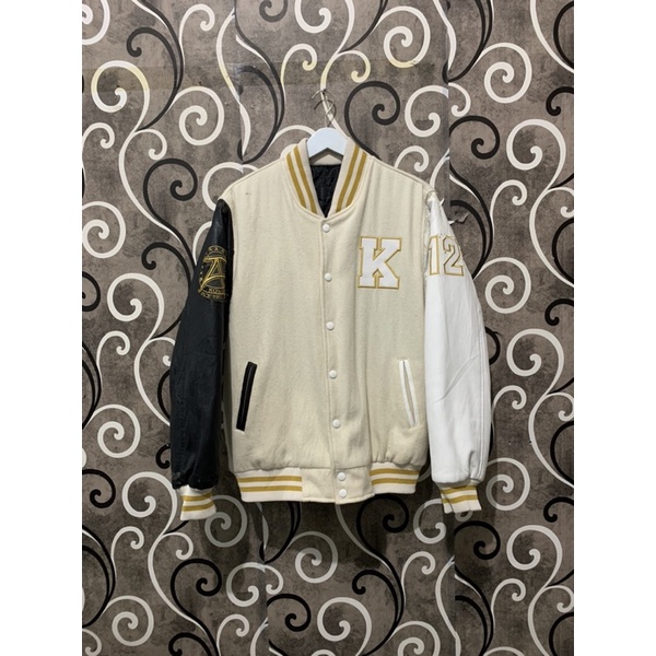 jaket varsity univ woll & leather second