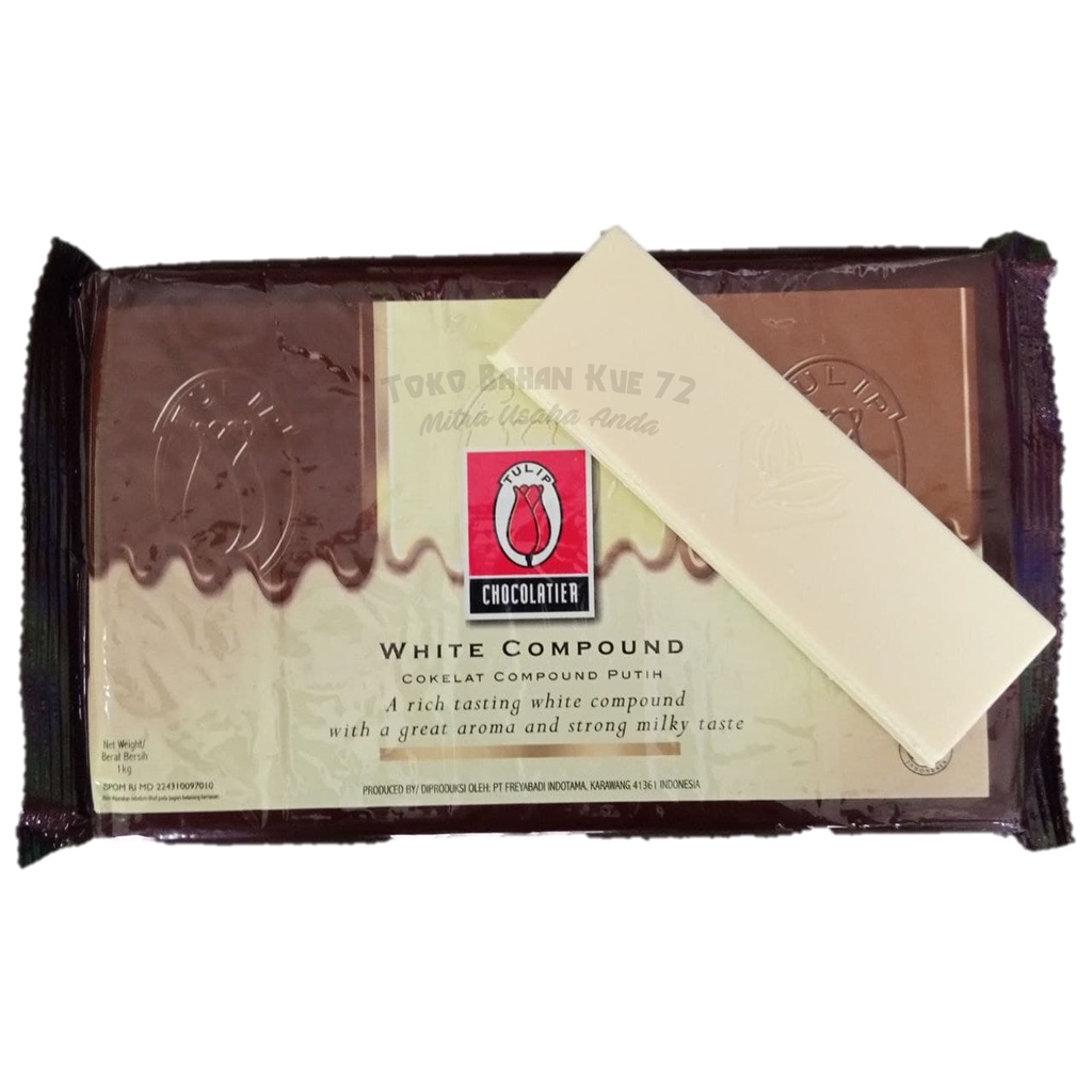 

[1batang] Tulip White Chocolate Compound 200gr (dari kemasan 1kg) Cokelat Compound Putih
