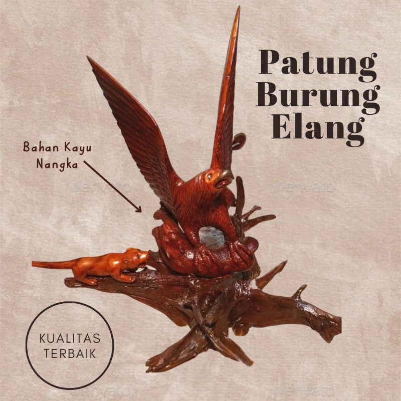 Patung Burung Elang/Patung Kayu Bentuk Hewan/Patung Kayu