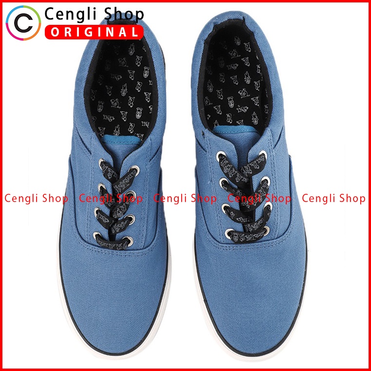 SEPATU SNEAKER PRIA HUSH PUPPIES ORIGINAL CASUAL KETS ASLI BIRU HM013