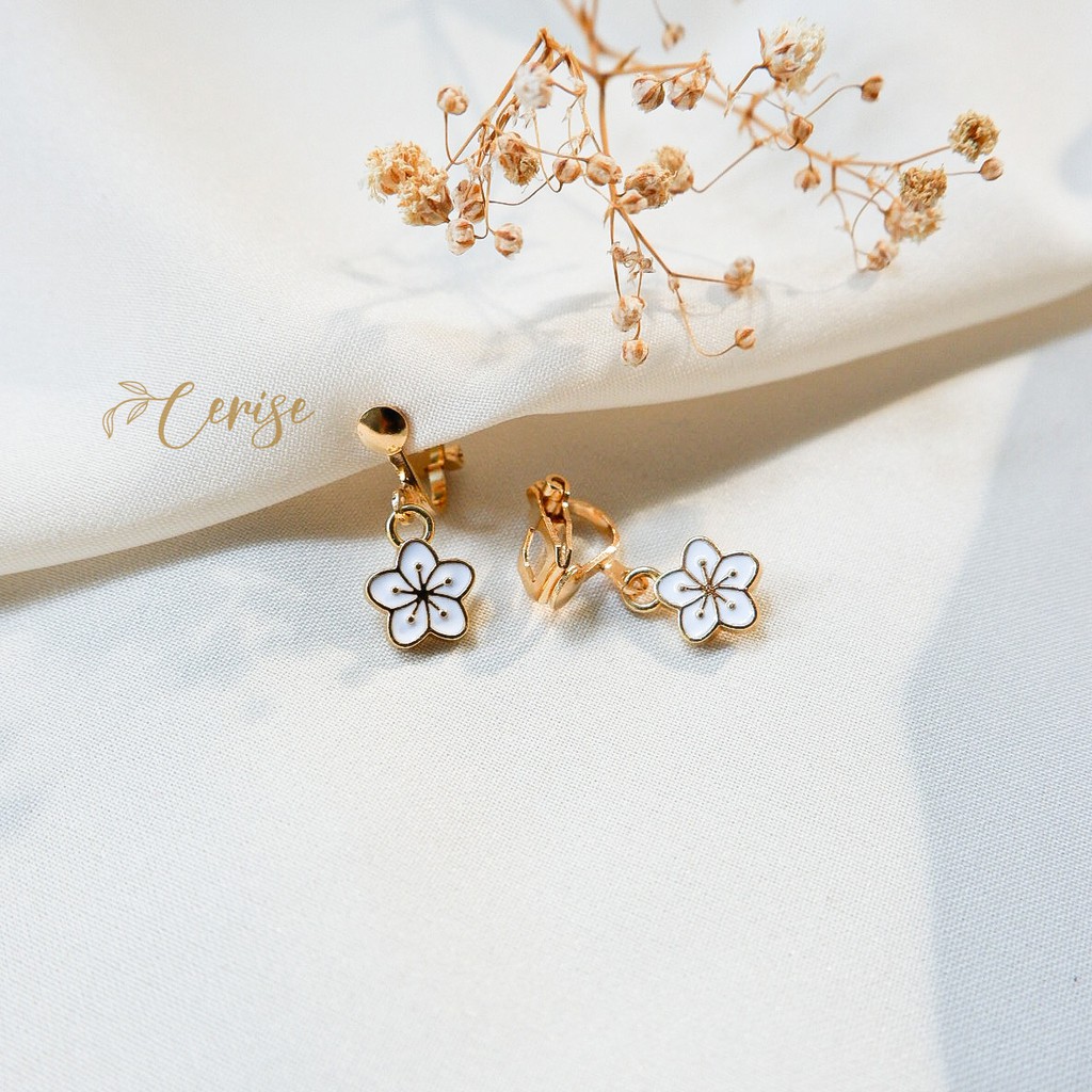 Sakura earring | Anting jepit bunga korea cantik aksesoris wanita korean style trendy stylish