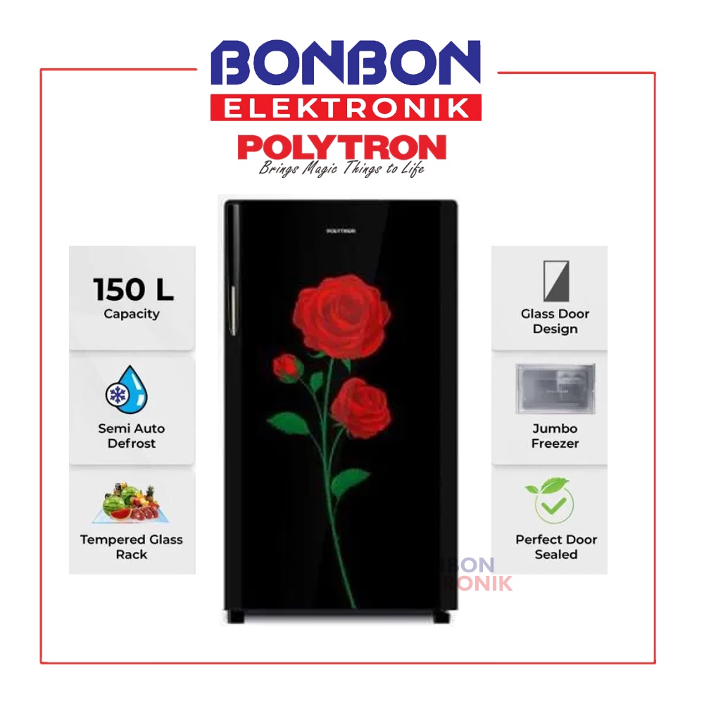 POLYTRON Kulkas 1 Pintu 150 liter PRA 15DRX / PRA-15DRX 150L