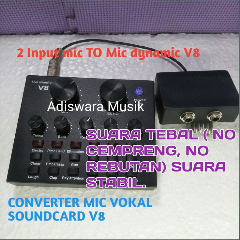 converter mic soundcard v8