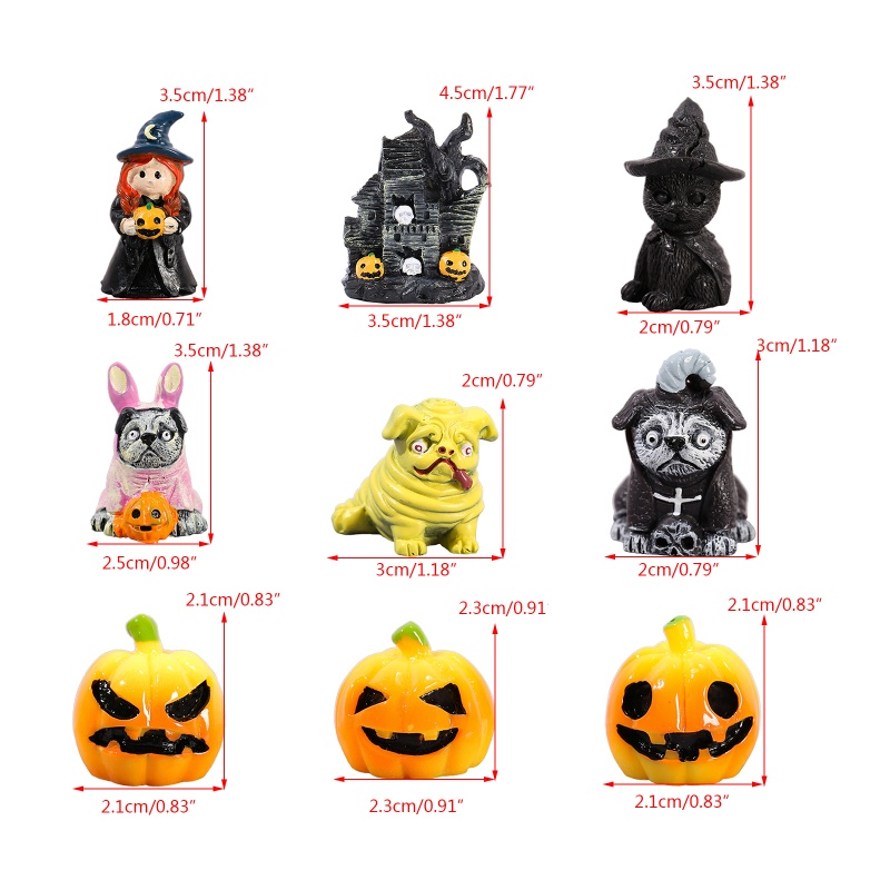 Zzz Patung Labu Hantu Halloween Bahan Resin Untuk Dekorasi Micro Landscape