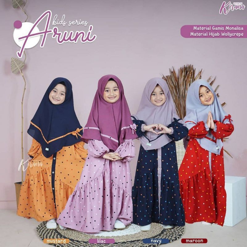 Baju gamis anak Aruni kids set series by House of Kirana