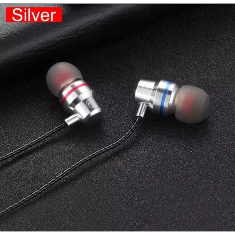 EARPHONE HANDSFREE HEADSET HK M26 Super Mega BASS metal + pengaturan volume