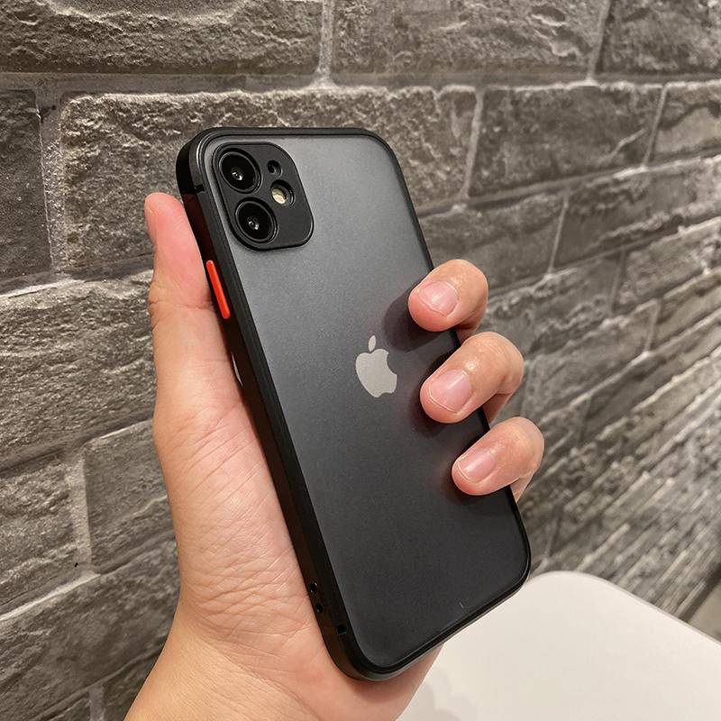 Soft Case Bumper Silikon Matte Transparan Shockproof Untuk iPhone 13 12 Mini SE 2022 2020 6 6S 7 8 Plus