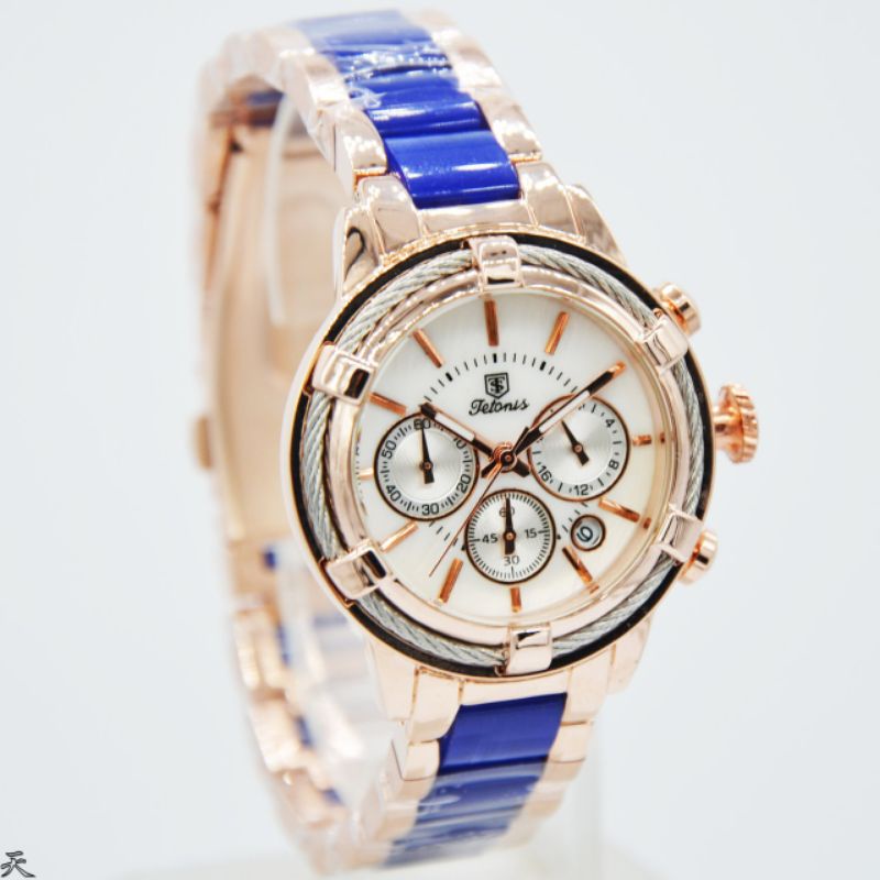 Jam Tangan Wanita Original Tetonis 8012LR Rantai Murah