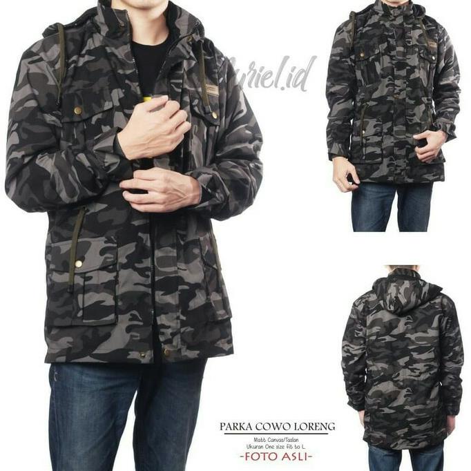 Jaket Loreng parka pria army